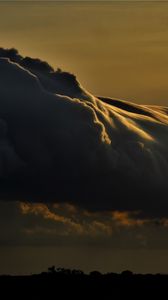 Preview wallpaper sky, clouds, dark, trees, nature