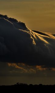 Preview wallpaper sky, clouds, dark, trees, nature