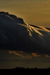 Preview wallpaper sky, clouds, dark, trees, nature