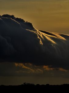 Preview wallpaper sky, clouds, dark, trees, nature