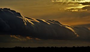 Preview wallpaper sky, clouds, dark, trees, nature