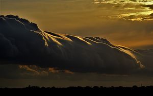 Preview wallpaper sky, clouds, dark, trees, nature