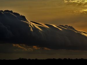 Preview wallpaper sky, clouds, dark, trees, nature