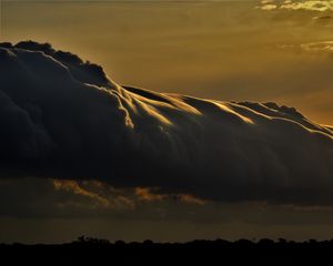 Preview wallpaper sky, clouds, dark, trees, nature