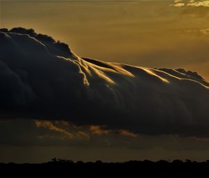 Preview wallpaper sky, clouds, dark, trees, nature