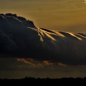 Preview wallpaper sky, clouds, dark, trees, nature