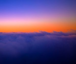 Preview wallpaper sky, clouds, height, sunset, twilight