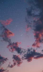 Preview wallpaper sky, clouds, moon, stars, night