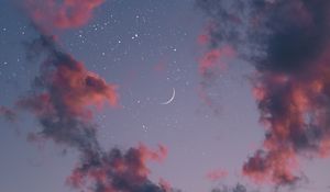 Preview wallpaper sky, clouds, moon, stars, night