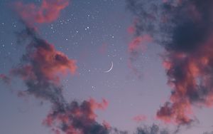 Preview wallpaper sky, clouds, moon, stars, night