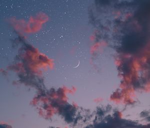 Preview wallpaper sky, clouds, moon, stars, night