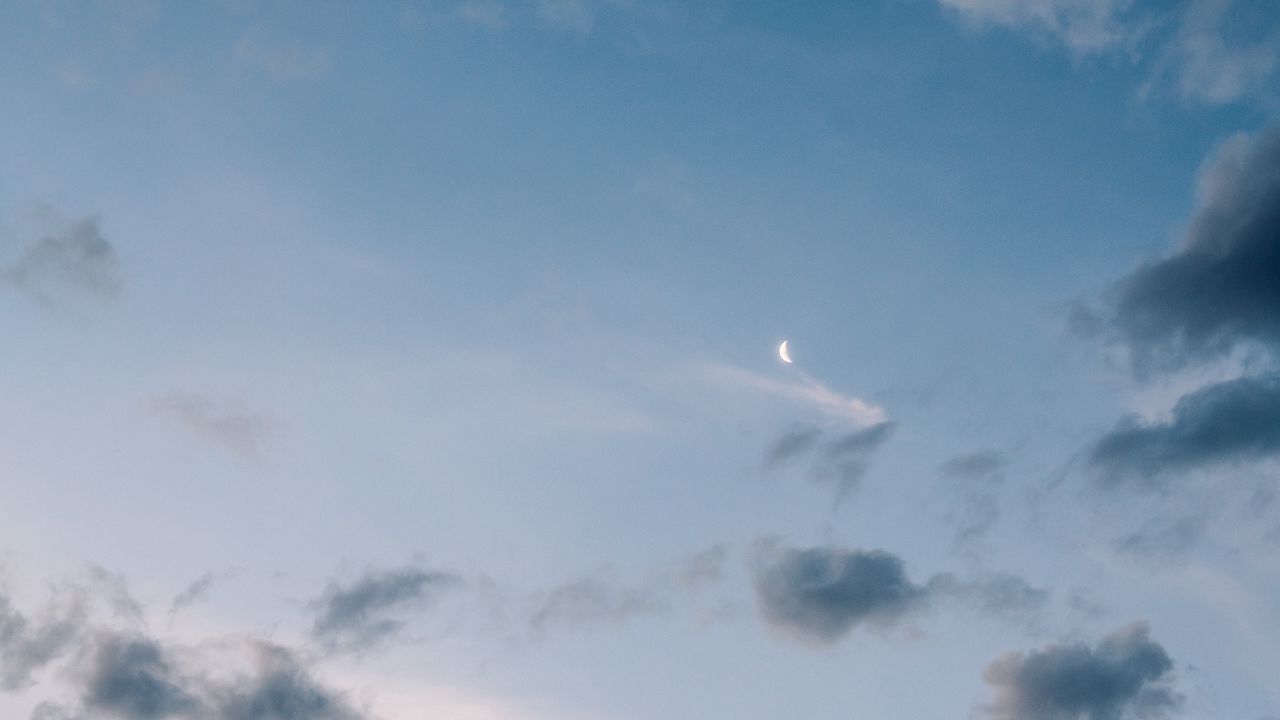 Wallpaper sky, clouds, moon, atmosphere