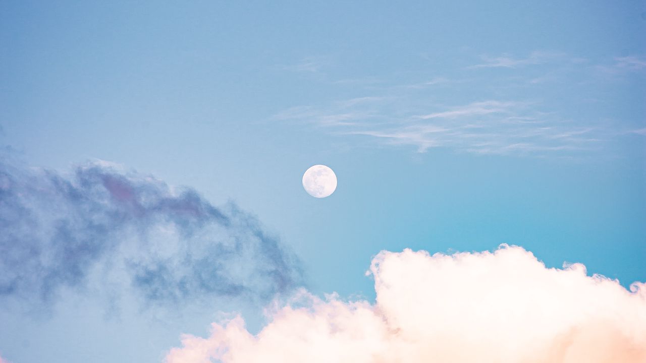 Wallpaper sky, clouds, moon