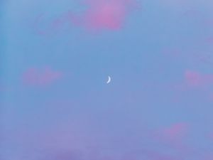 Preview wallpaper sky, clouds, moon, minimalism