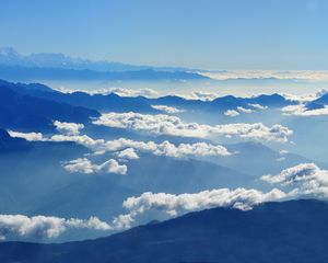 Preview wallpaper sky, clouds, mountains