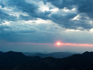 Preview wallpaper sky, clouds, mountains