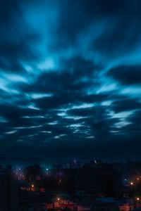 Preview wallpaper sky, clouds, night, city