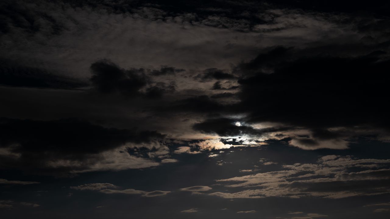 Wallpaper sky, clouds, night, moon, dark, night sky