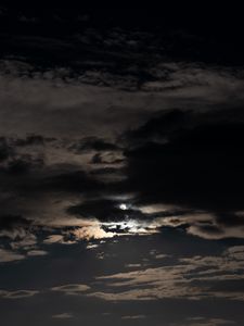 Preview wallpaper sky, clouds, night, moon, dark, night sky