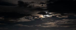 Preview wallpaper sky, clouds, night, moon, dark, night sky
