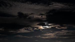 Preview wallpaper sky, clouds, night, moon, dark, night sky