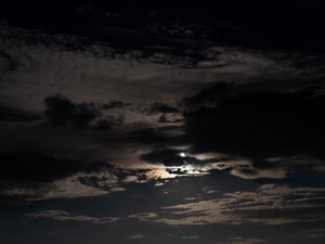 Preview wallpaper sky, clouds, night, moon, dark, night sky