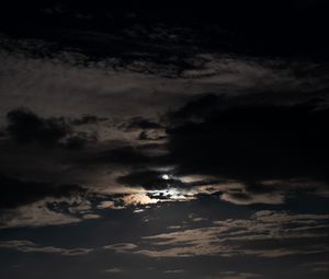Preview wallpaper sky, clouds, night, moon, dark, night sky