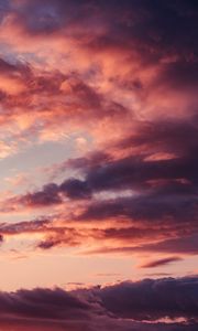 Preview wallpaper sky, clouds, pink, sunset
