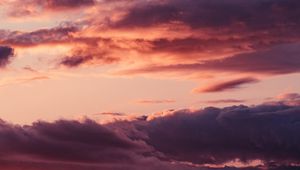 Preview wallpaper sky, clouds, pink, sunset