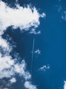 Preview wallpaper sky, clouds, plane, smoke