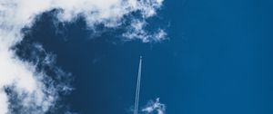 Preview wallpaper sky, clouds, plane, smoke