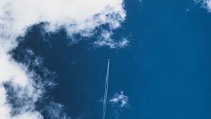 Preview wallpaper sky, clouds, plane, smoke