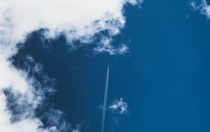 Preview wallpaper sky, clouds, plane, smoke