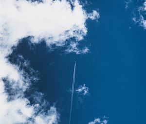 Preview wallpaper sky, clouds, plane, smoke