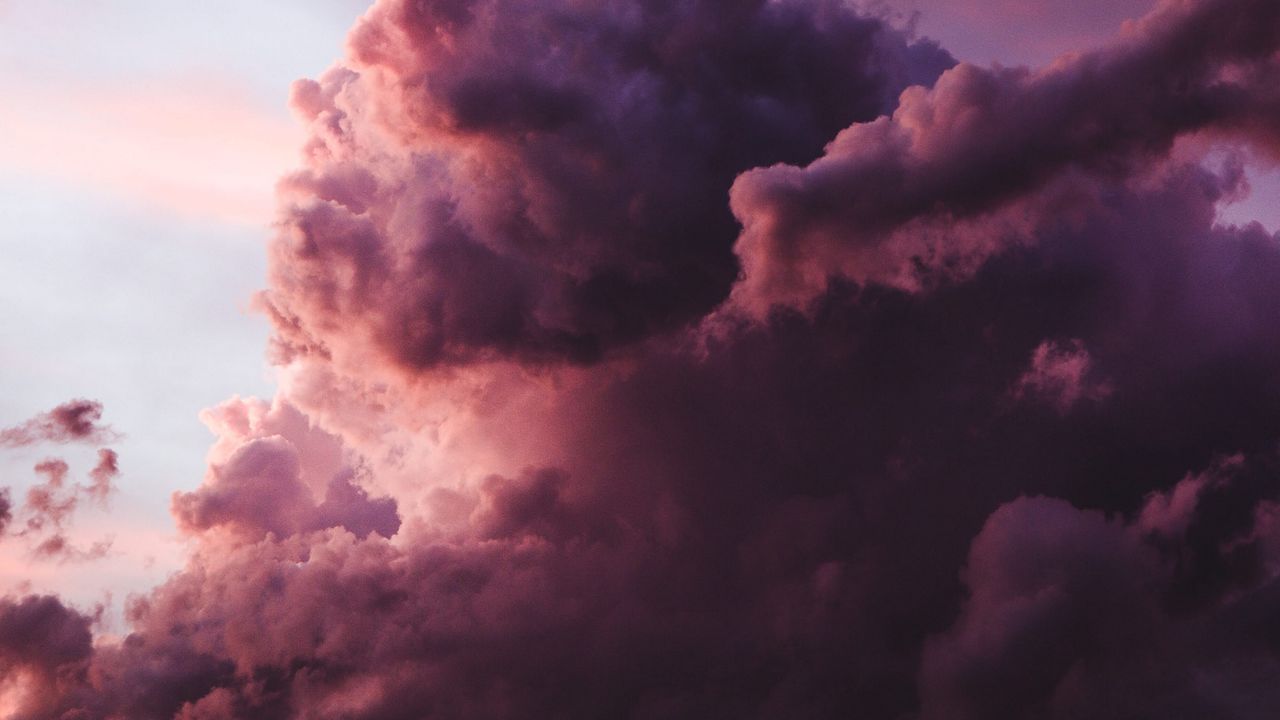 Wallpaper sky, clouds, purple, twilight