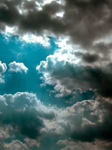 Preview wallpaper sky, clouds, shadow, azure, light, beams