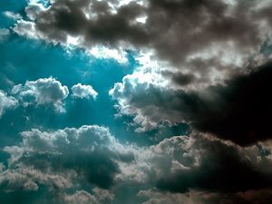 Preview wallpaper sky, clouds, shadow, azure, light, beams