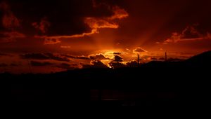 Preview wallpaper sky, clouds, silhouettes, twilight, dark