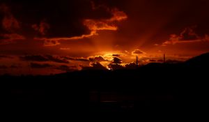Preview wallpaper sky, clouds, silhouettes, twilight, dark