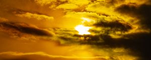 Preview wallpaper sky, clouds, sun, sunset, dark