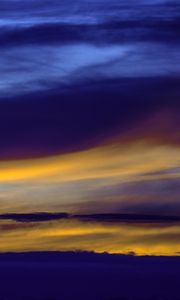 Preview wallpaper sky, clouds, sunset, lines