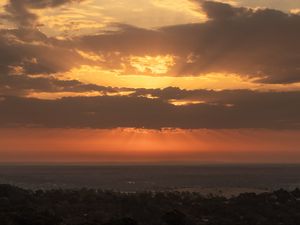 Preview wallpaper sky, clouds, sunset, horizon, landscape