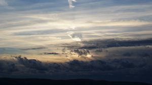 Preview wallpaper sky, clouds, sunset, blue