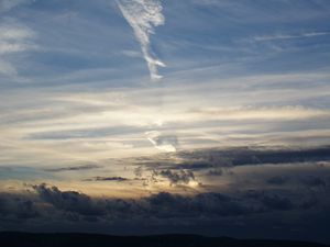 Preview wallpaper sky, clouds, sunset, blue