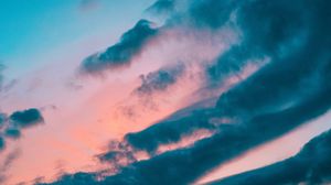 Preview wallpaper sky, clouds, sunset, beautiful, dusk