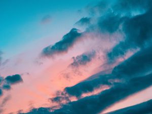 Preview wallpaper sky, clouds, sunset, beautiful, dusk