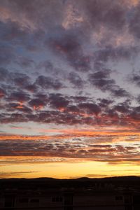 Preview wallpaper sky, clouds, sunset, building