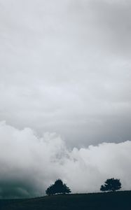 Preview wallpaper sky, clouds, trees, nature, fence