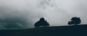 Preview wallpaper sky, clouds, trees, nature, fence