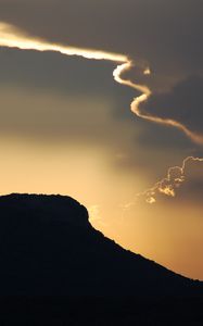 Preview wallpaper sky, evening, clouds, mountains